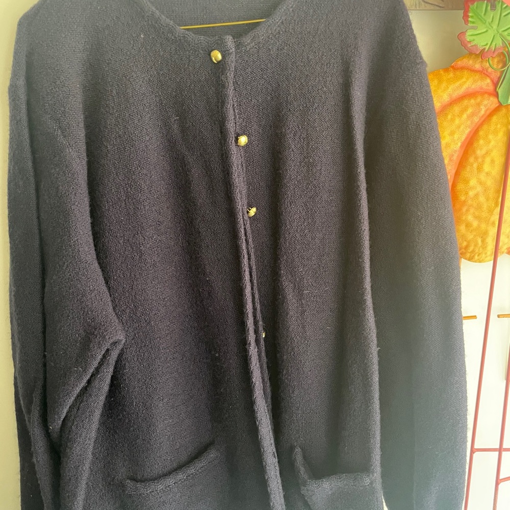 Karen Scott Women's Navy Cardigan Sweater
